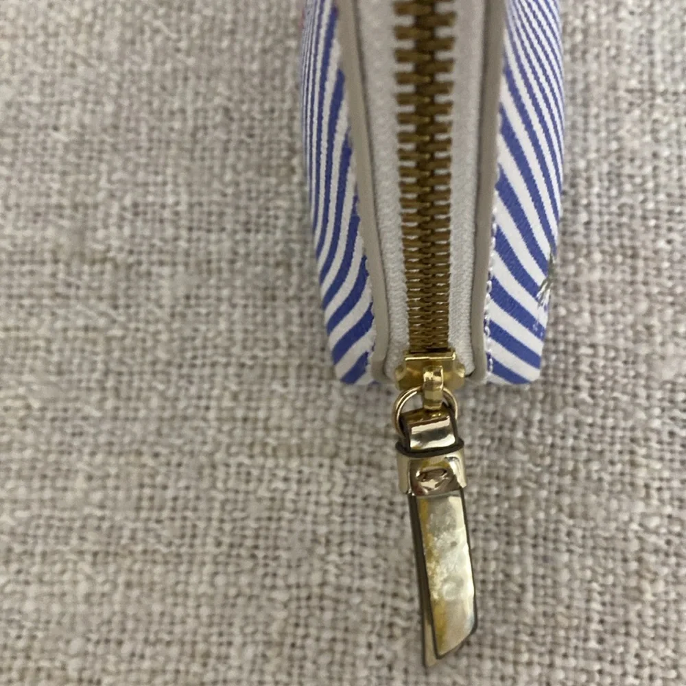 Banana Republic Blue/White Stripe with Pink Pineapple Print Clutch - Picture 5 of 13